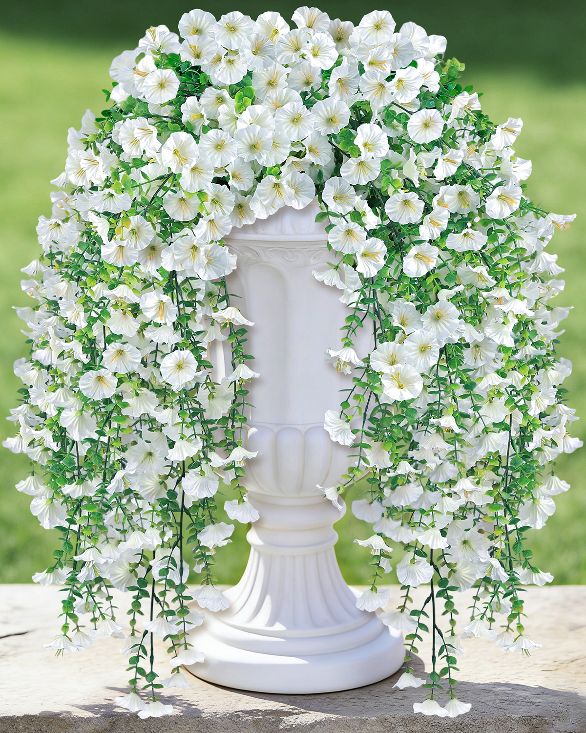  PCS Silk Morning Glory Artificial Flowers-White