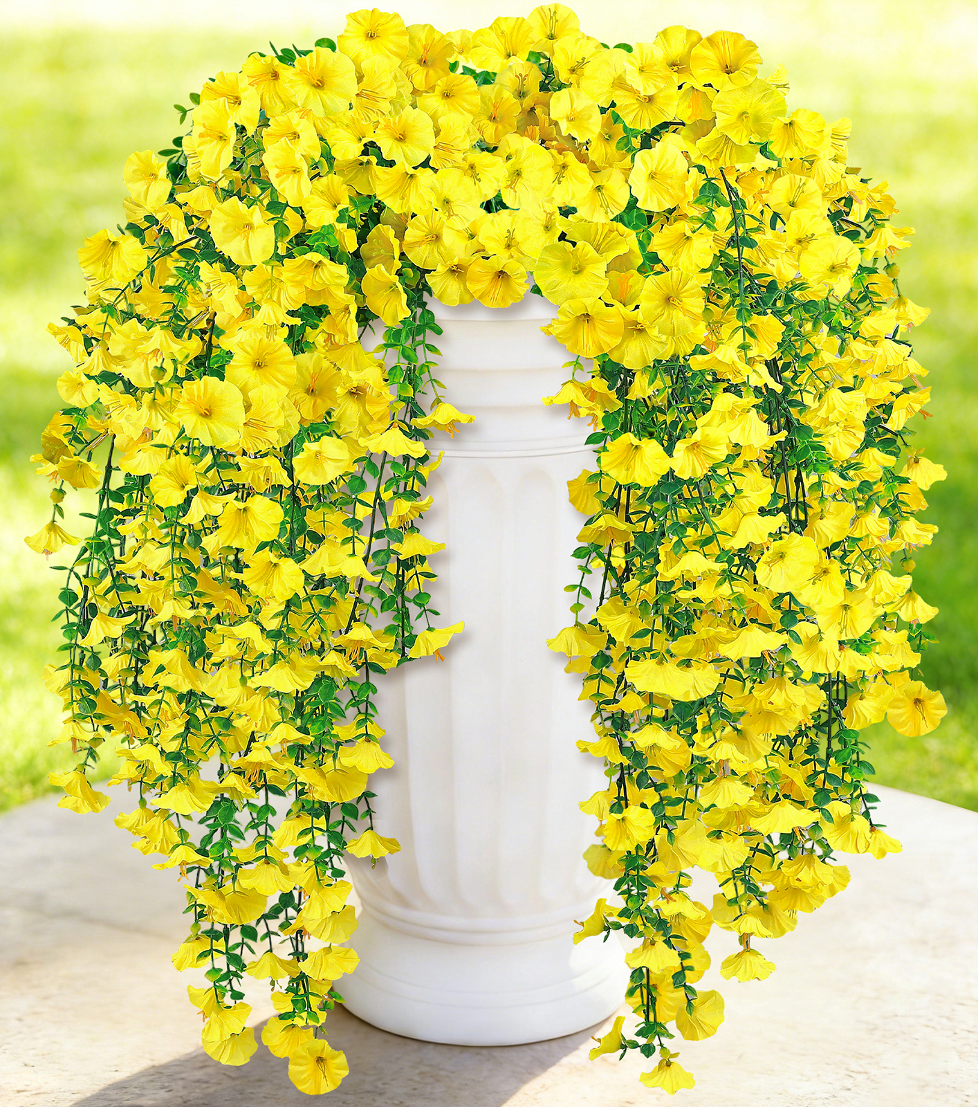  Yellow Artificial Hanging Flowers for Outdoors