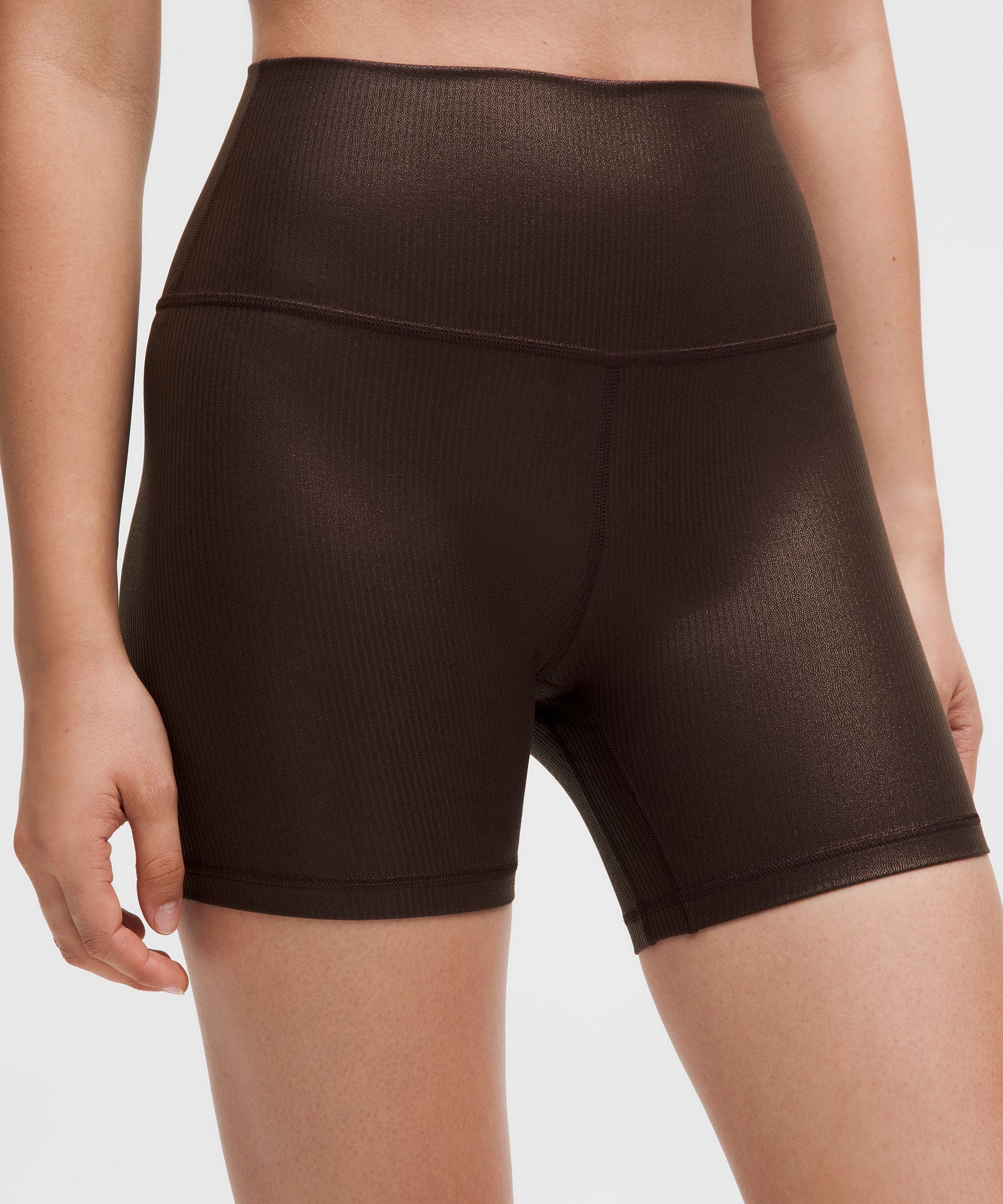 lulu Align High-Rise Ribbed Short 6" Shine