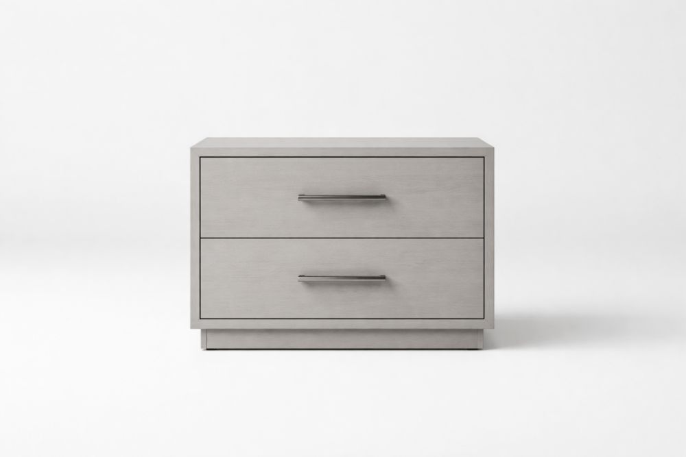 Comodino in MDF con 2 cassetti