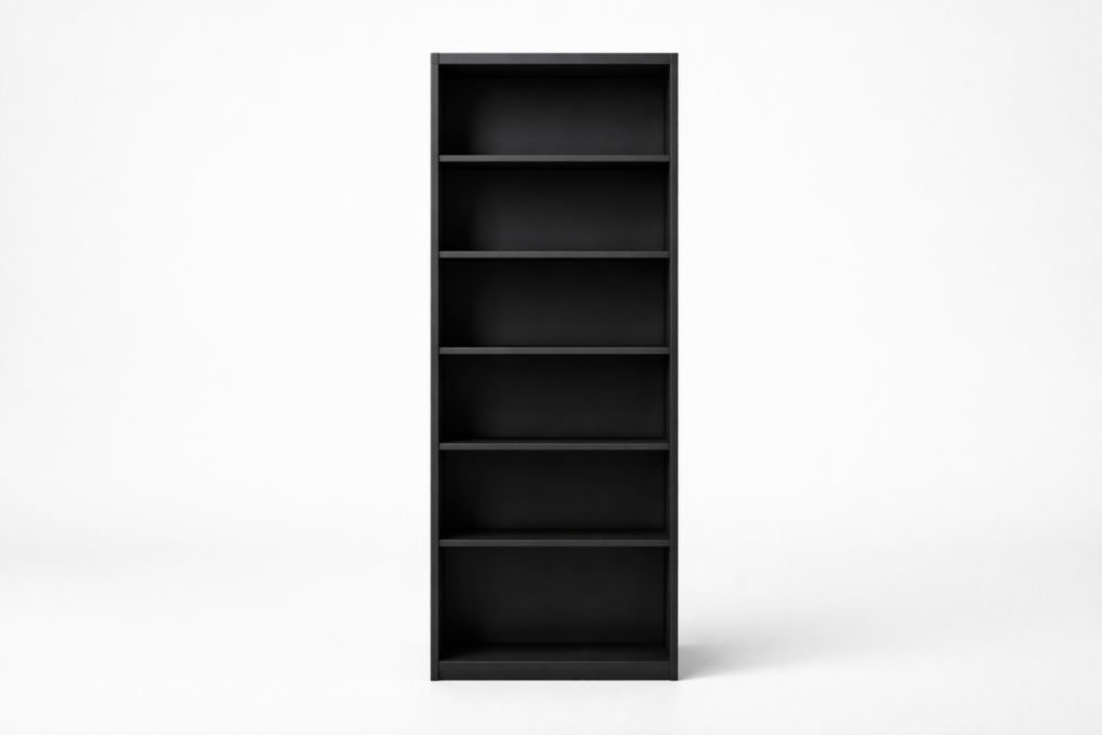 Scaffale a 6 Ripiani in Laminato Nero 200x80x30 cm