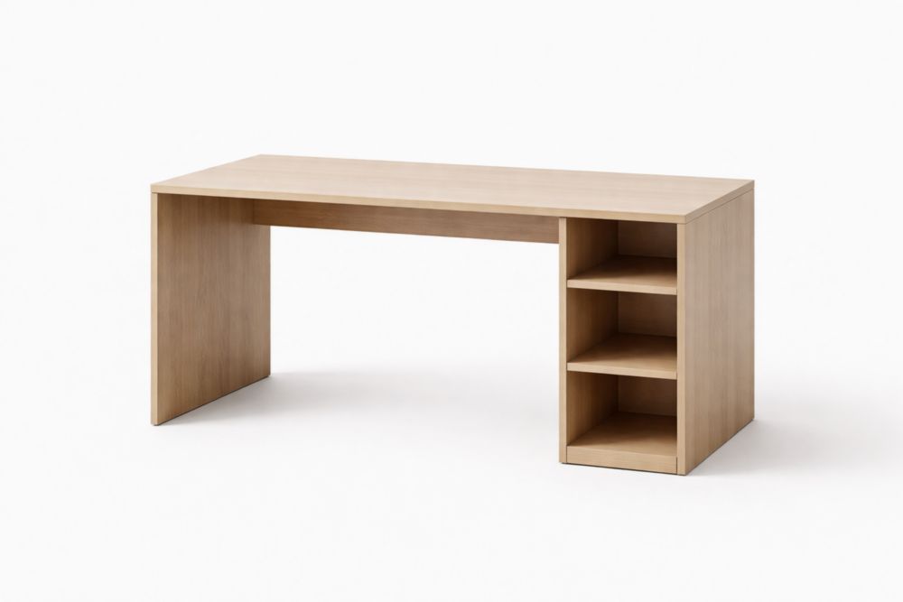 Scrivania in MDF con ripiani integrati