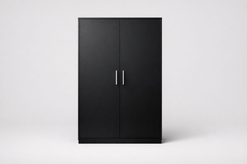 Armadio a 2 ante in legno MDF nero