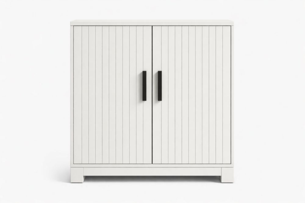 Mobile contenitore in MDF Bianco con Due Ante