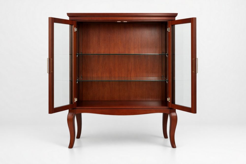 Vetrina in Rovere con Ante in Vetro Temperato