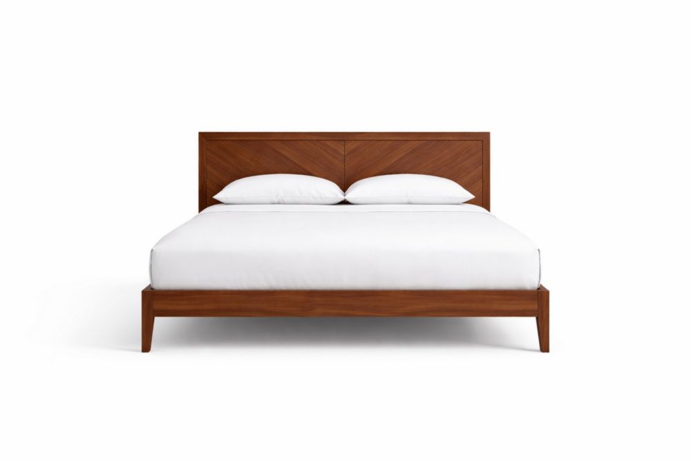 Letto matrimoniale in legno massello marrone 200 cm x 150 cm(Lu x L)