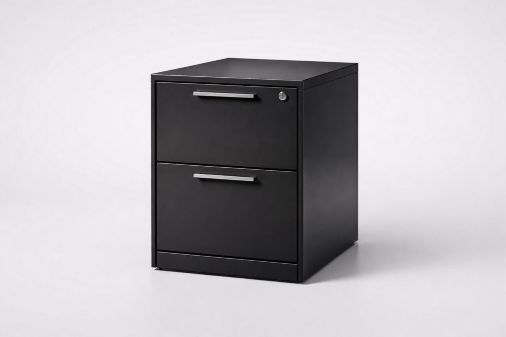 Cassettiera per ufficio in Acciaio a 2 Cassetti con Serratura