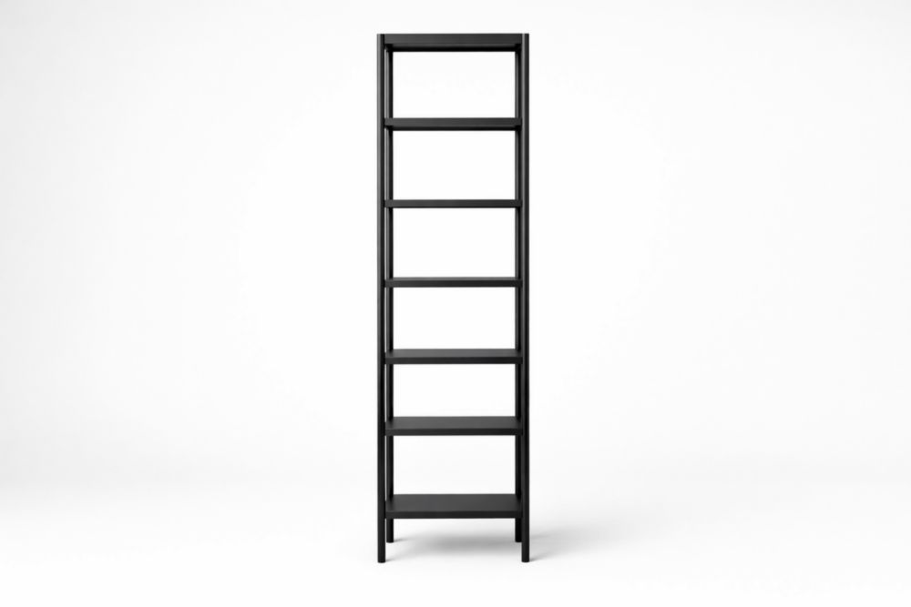 Libreria a scala in acciaio nero 200x60x30cm(H x L x P)