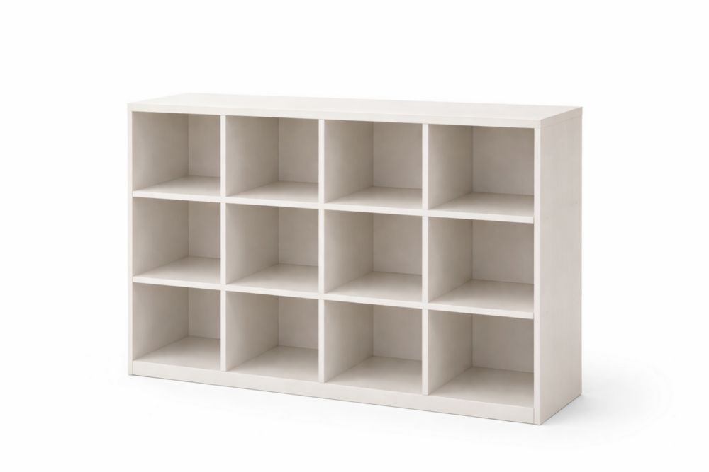 Libreria in MDF bianco con 12 cubi  90x30x90 cm(H x L x P)