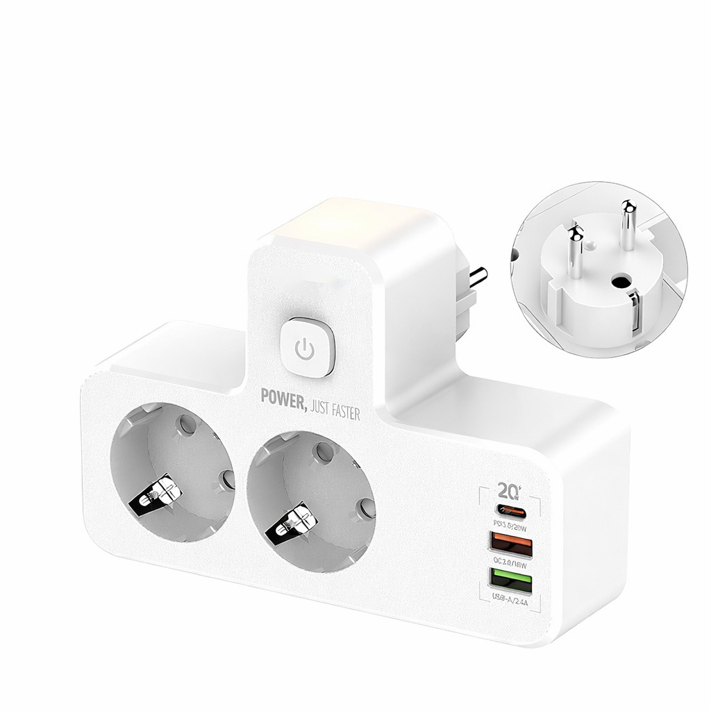 EU-Steckdosenadapter mit USB