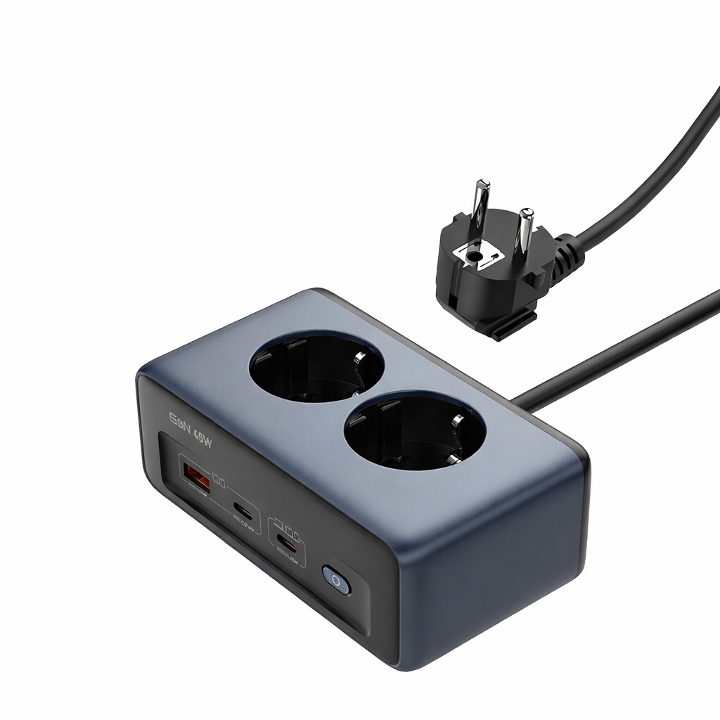 Tisch-Steckdosenleiste 2-fach mit USB-C PD 45W
