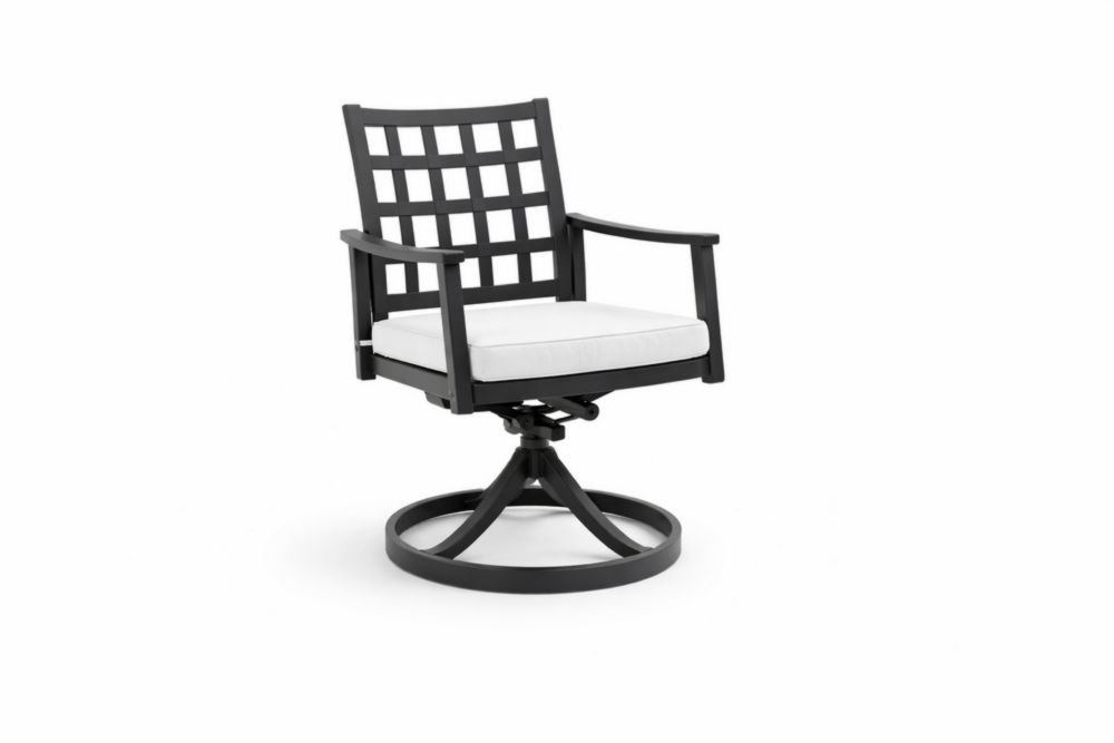 Chaise pivotante en aluminium avec coussin en tissu