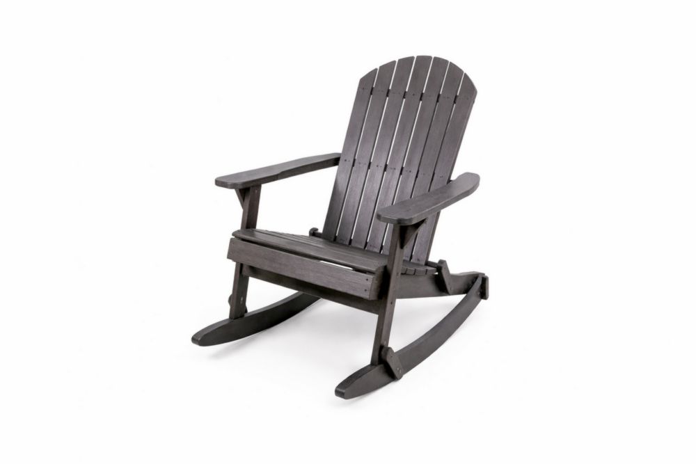 Fauteuil à bascule en bois composite Noir