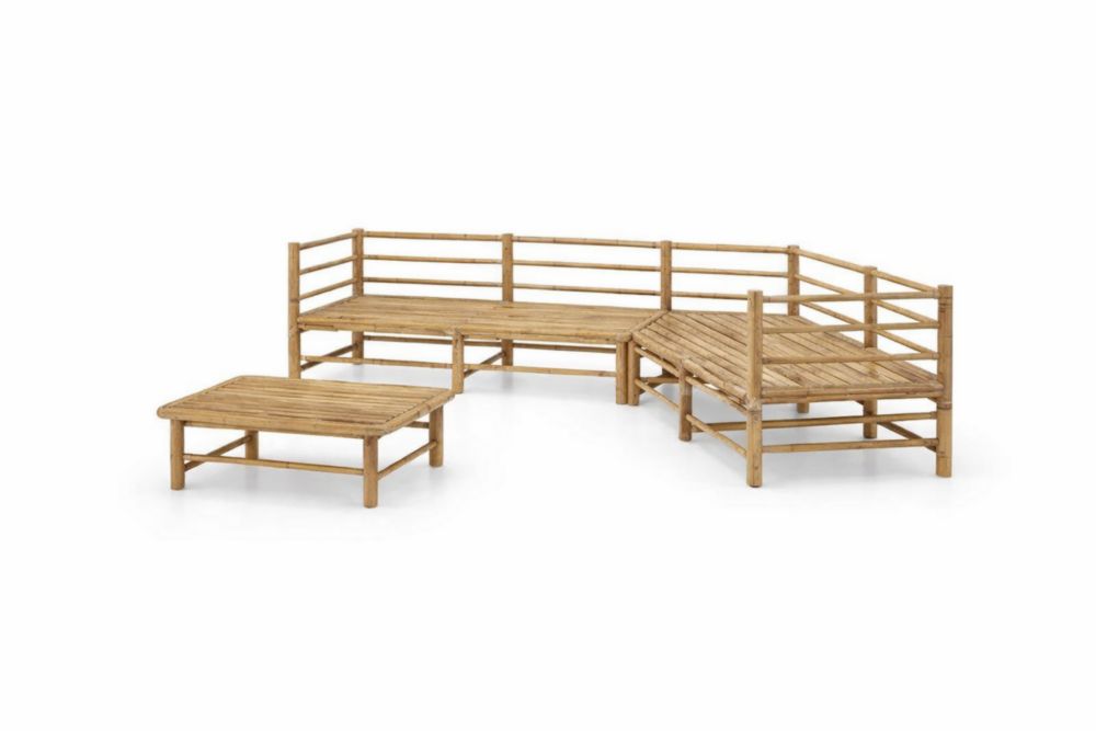 Ensemble de salon de jardin modulable en bambou