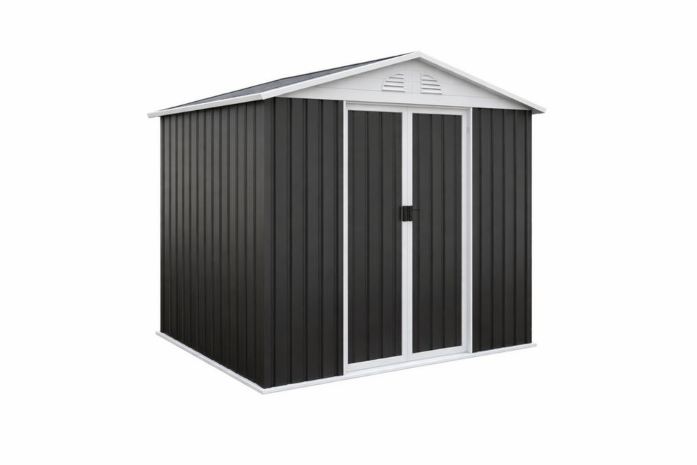 Abri de jardin Acier inoxydable rectangulaire 213cm x 127cm x 185cm acier noir