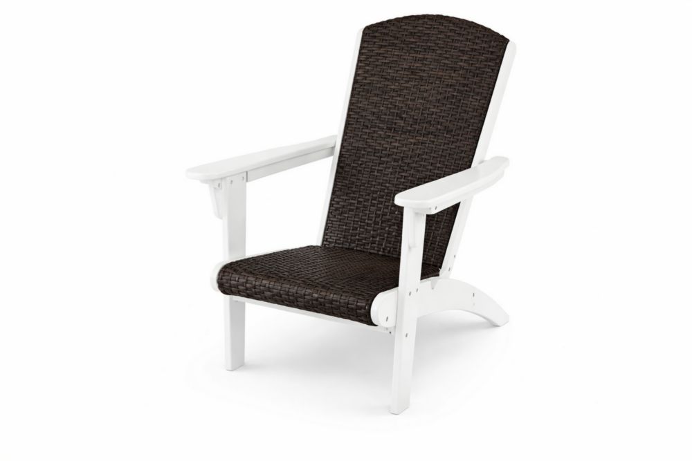 Fauteuil de jardin en résine tressée brun blanc