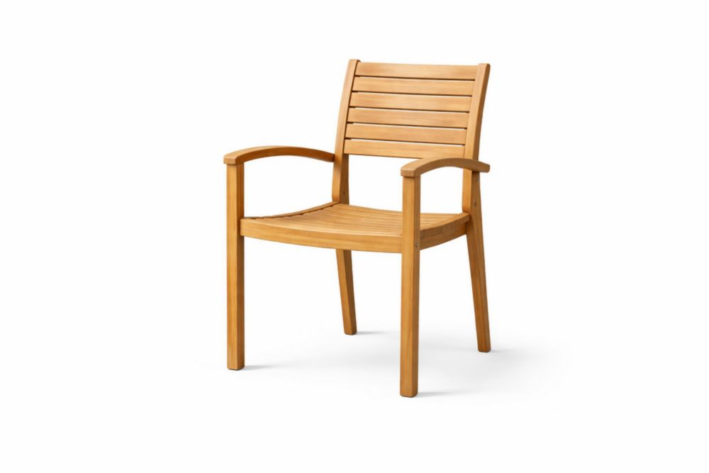 Chaise de jardin en bois massif avec accoudoirs