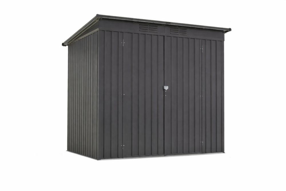 Abri de jardin en acier noir 213 cm x 130 cm x 173 cm