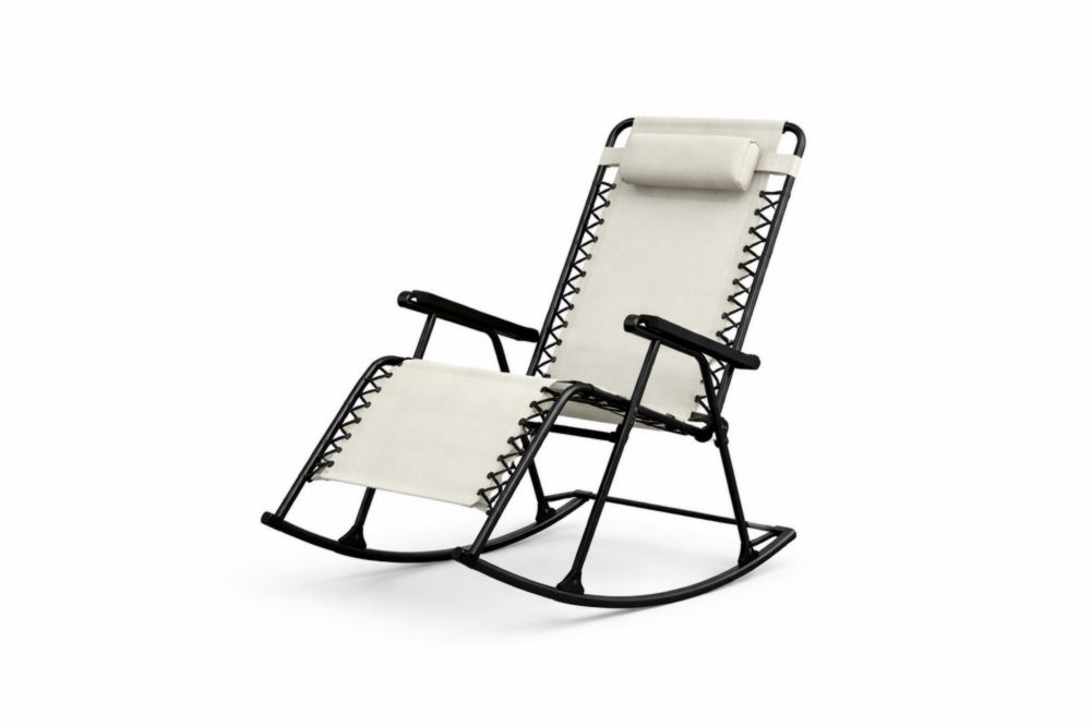 Chaise Longue à Bascule Pliante  Acier inoxydable Beige