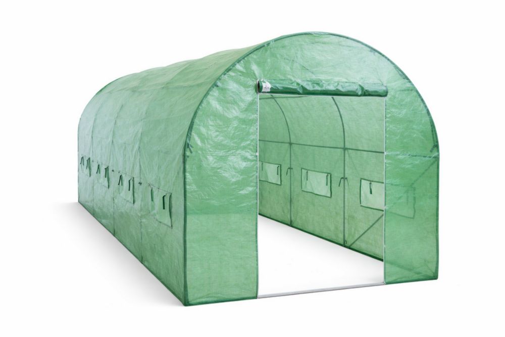 Serre Tunnel de Jardin en Acier et Polyéthylène 600x300x200 cm