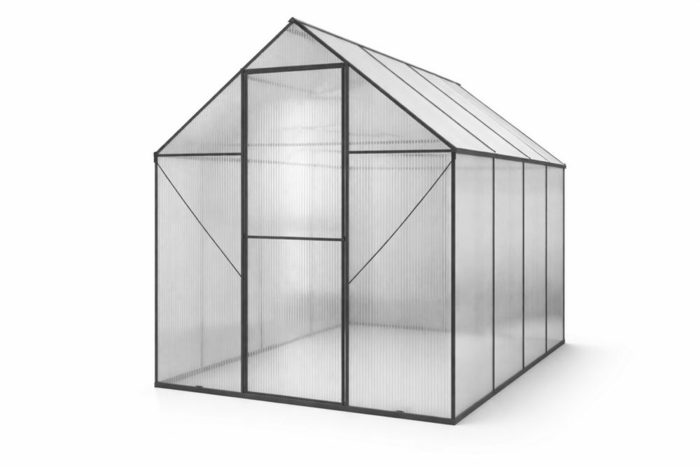 Serre de jardin en polycarbonate et aluminium 250x190x195 cm