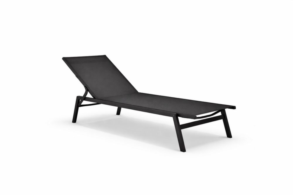 Chaise Longue Réglable en Aluminium Noir