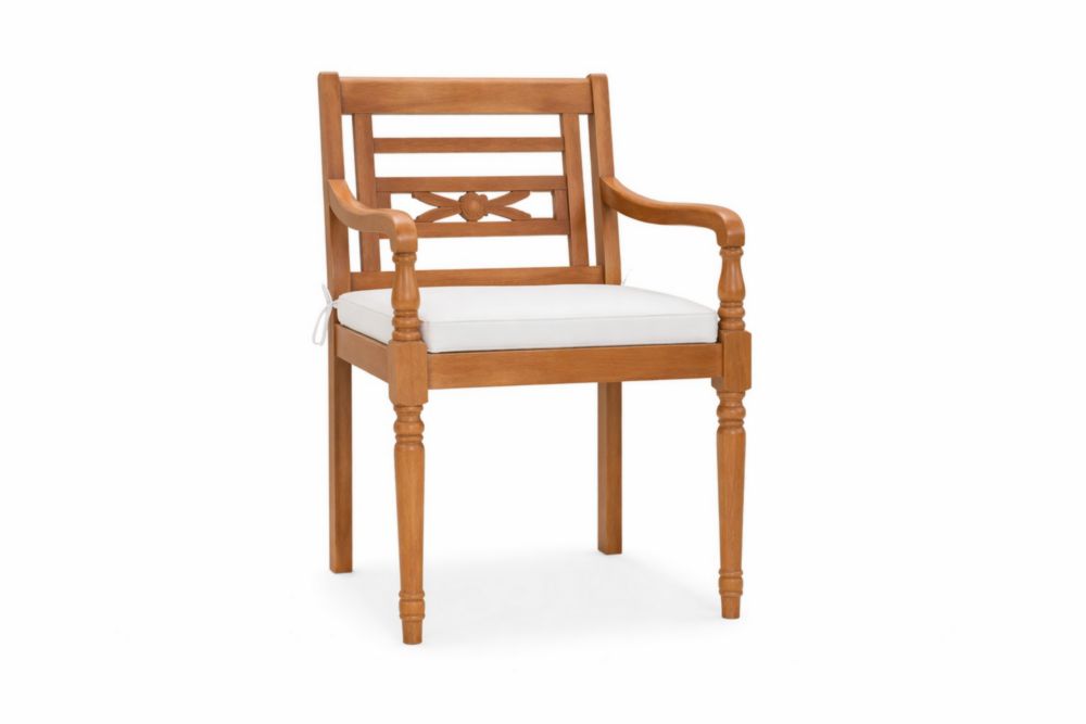 Chaise en bois d'acacia avec coussin amovible