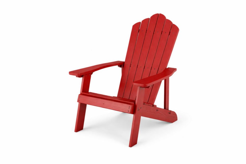 Chaise Adirondack bois massif Rouge 88cm x 75cm x 93cm