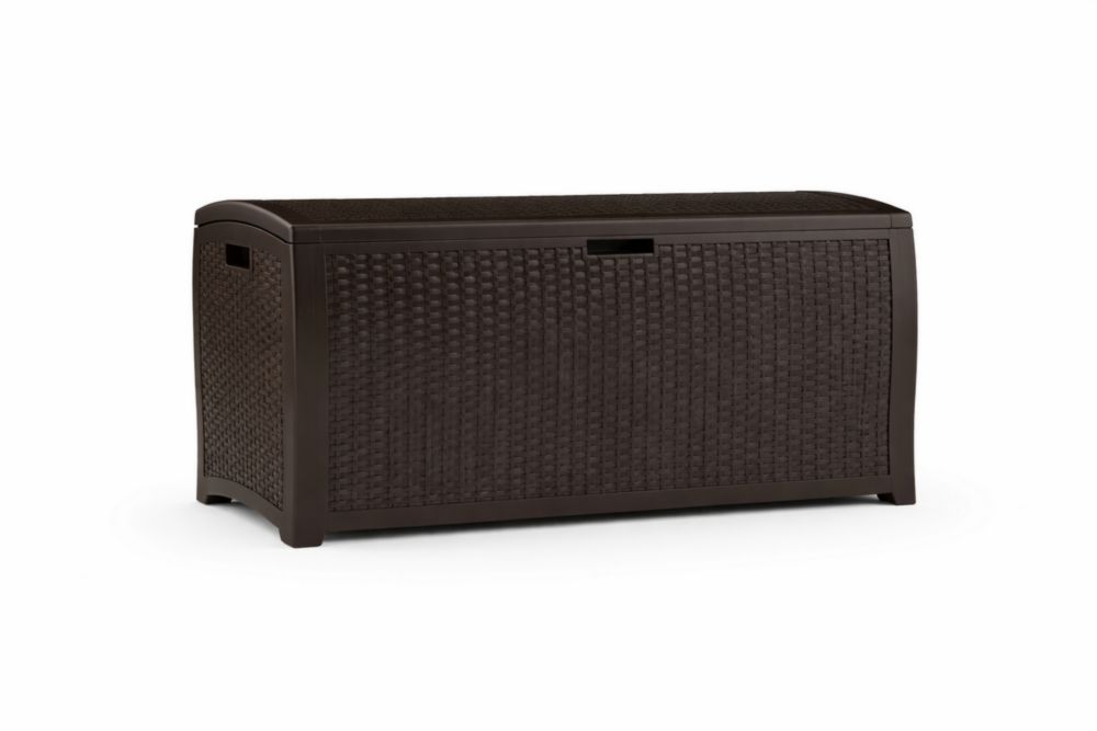 Coffre de Rangement en Résine Tressée Marron