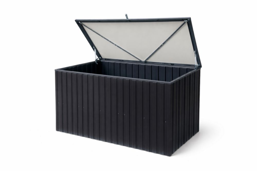 Coffre de Rangement en Acier Noir 120x60x60 cm