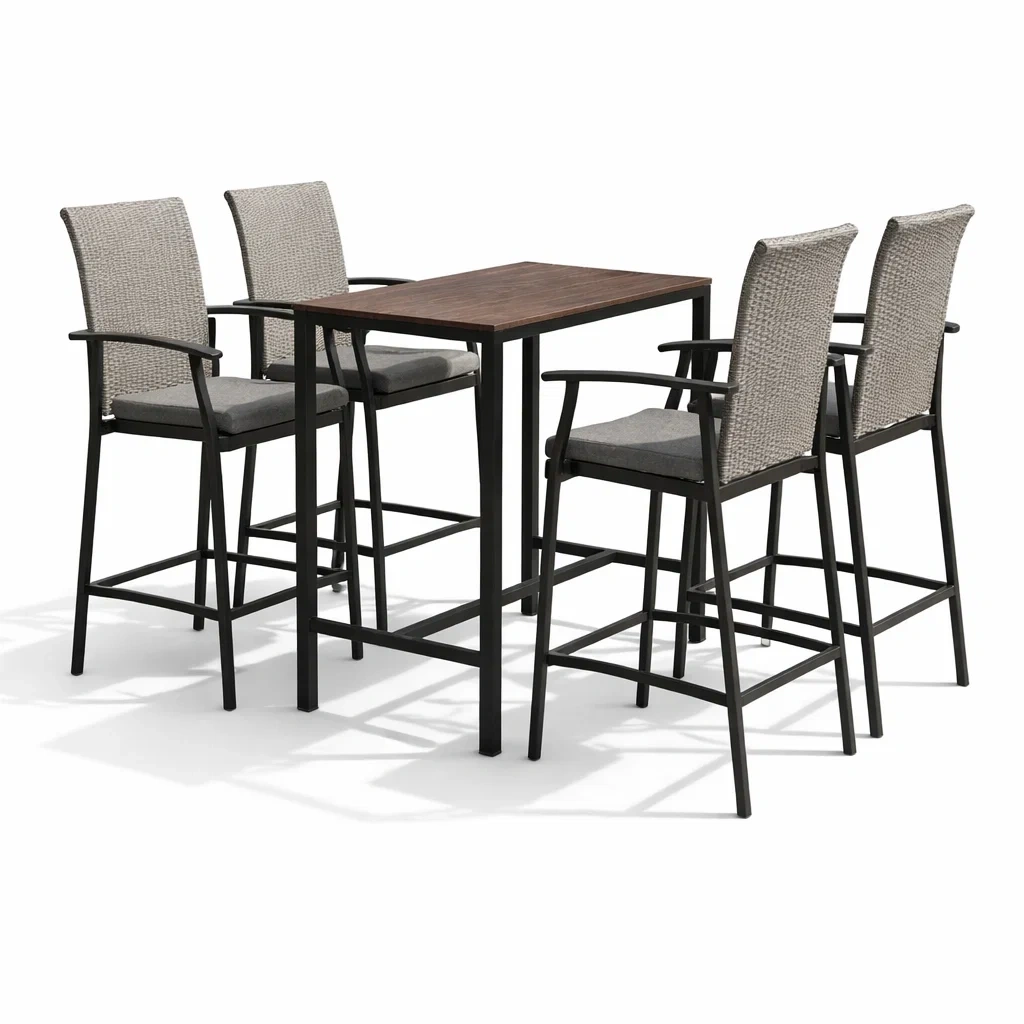 Set tavolo e sgabelli da bar