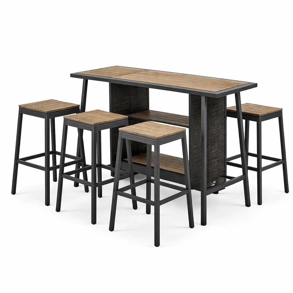 Set tavolo e sgabelli da bar