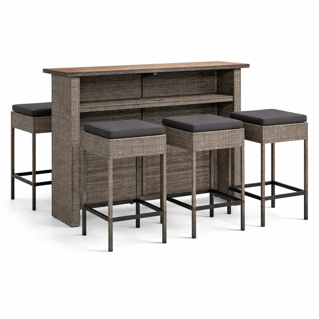 Set tavolo e sgabelli da bar