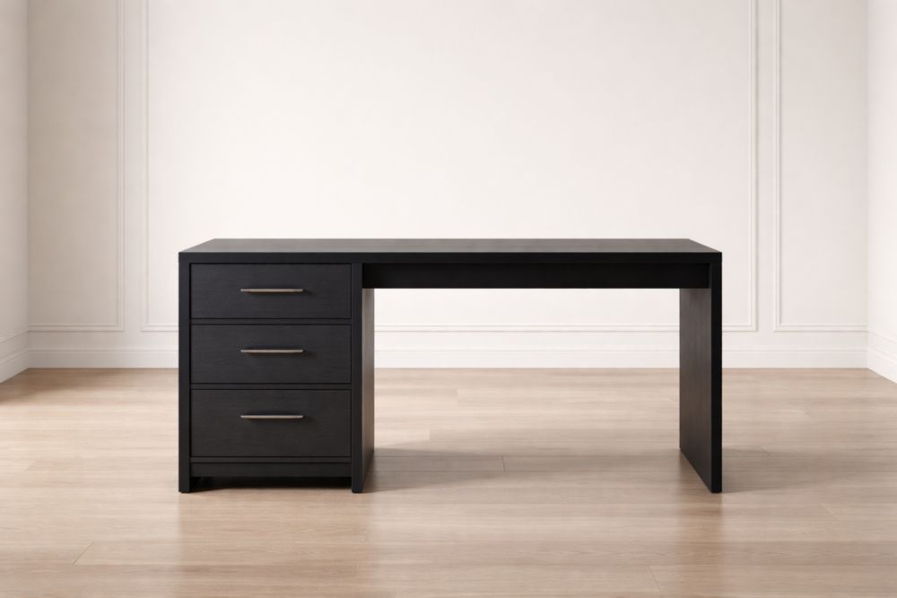 Scrivania con Cassetti Legno MDF Nero 140x60x75 cm