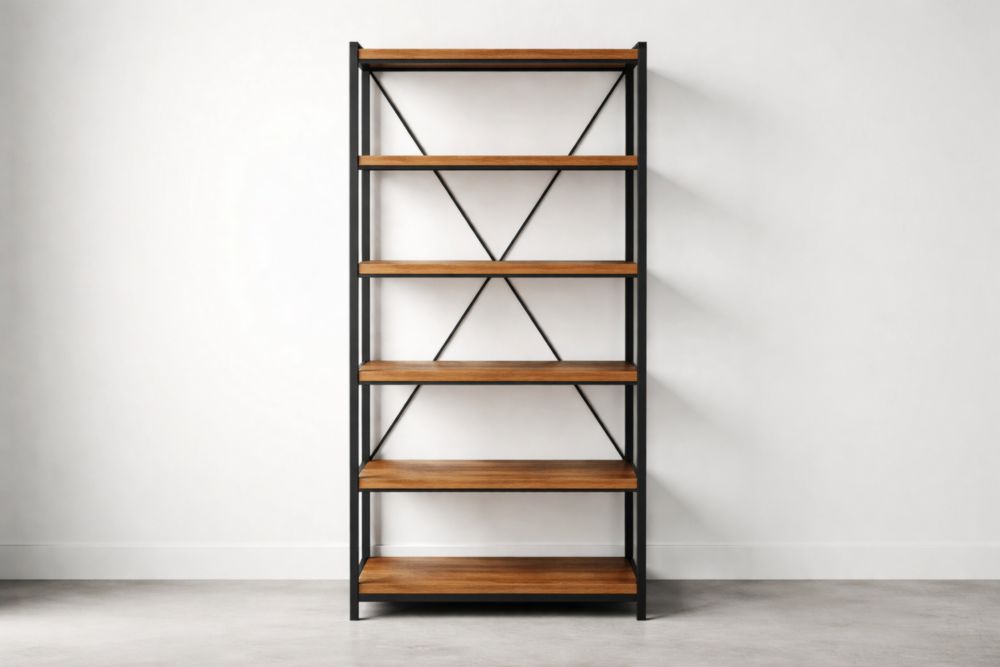 Libreria Alluminio MDF 180x90x40 cm Nero/Marrone