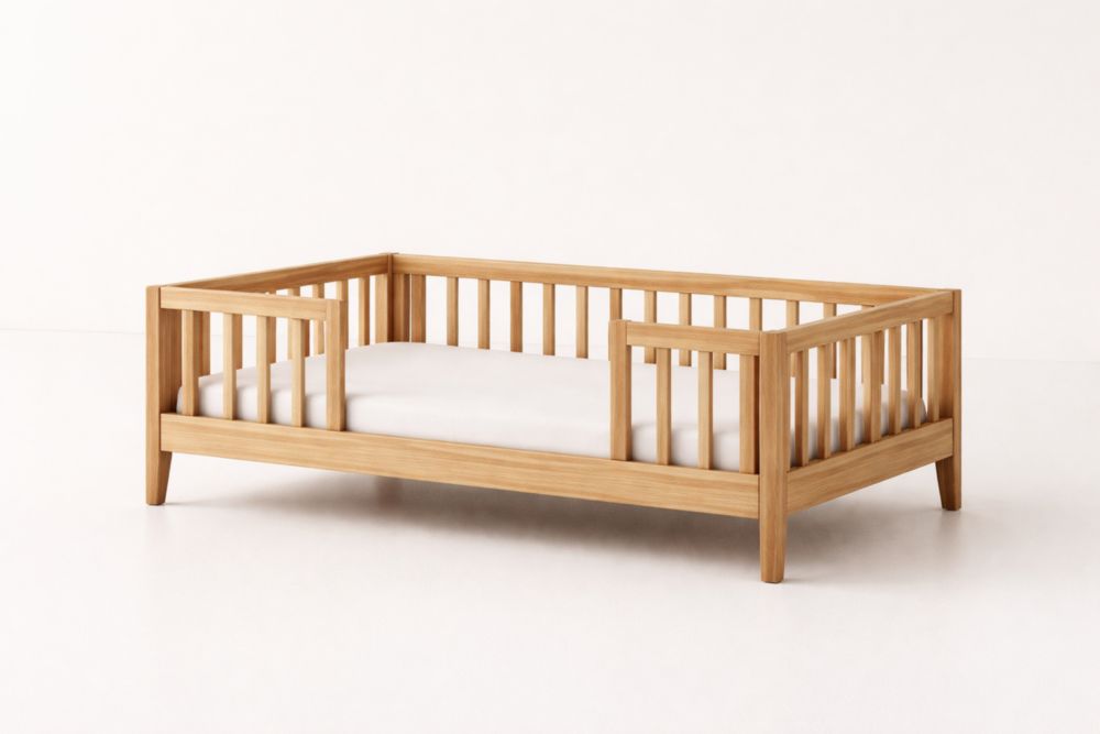 Letto per Bambini in Legno di Rovere 140x70x50 cm Naturale