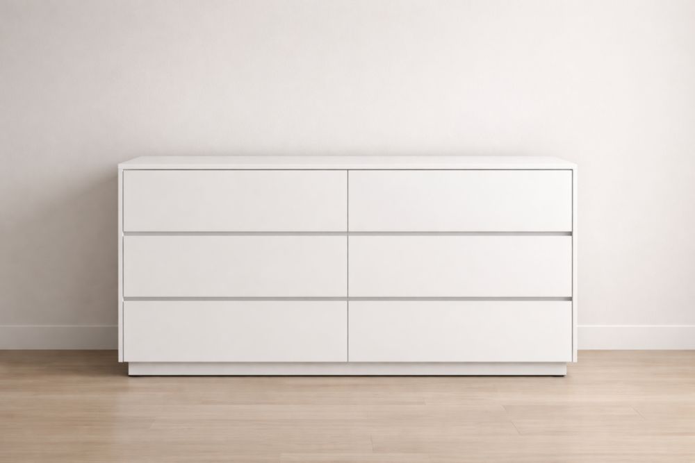 Cassettiera Bianca in MDF 6 Cassetti