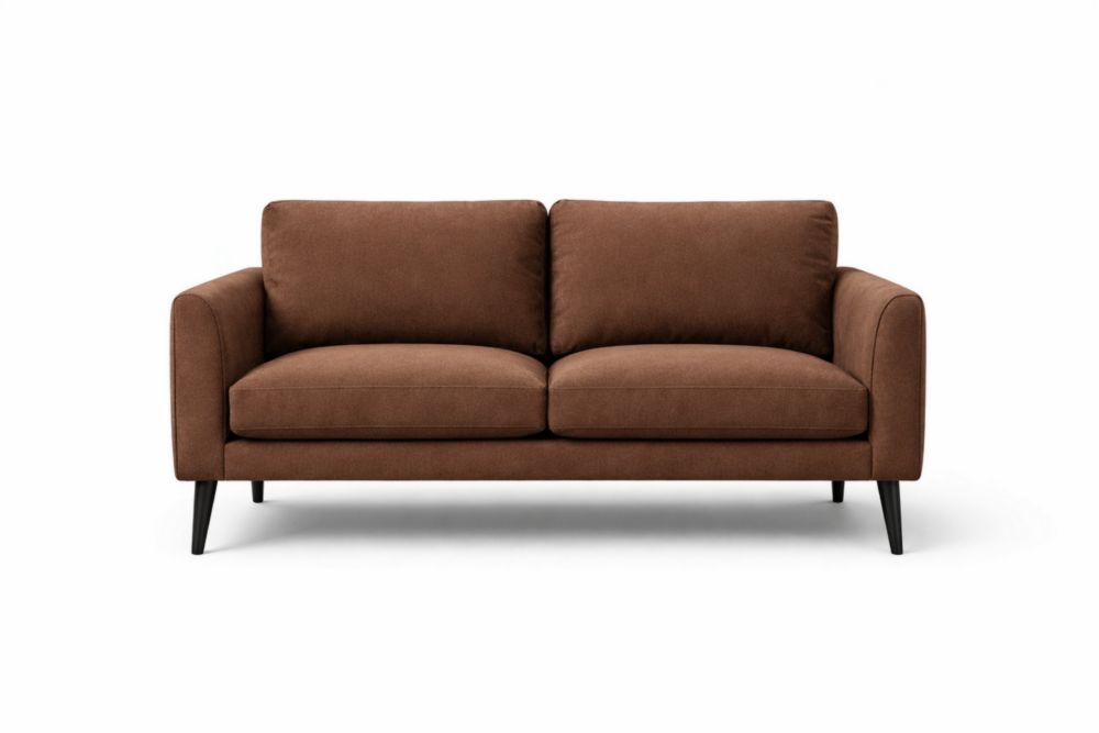 Divano a due posti in tessuto marrone