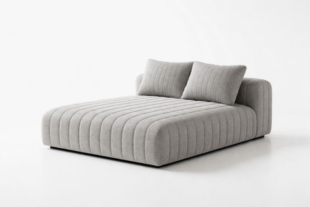 Divano Letto in Tessuto Poliestere Grigio 200x150x60 cm