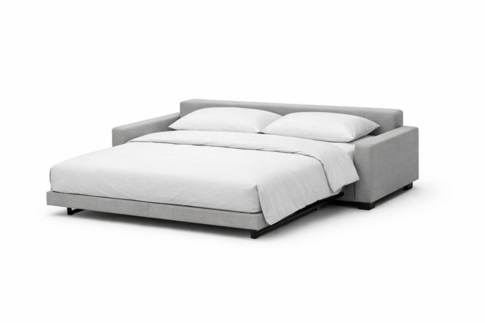 Divano Letto Estraibile Tessuto Grigio