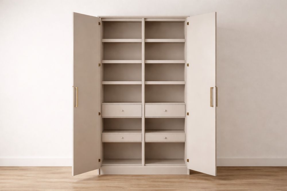Armadio in MDF con Ripiani e Cassetti