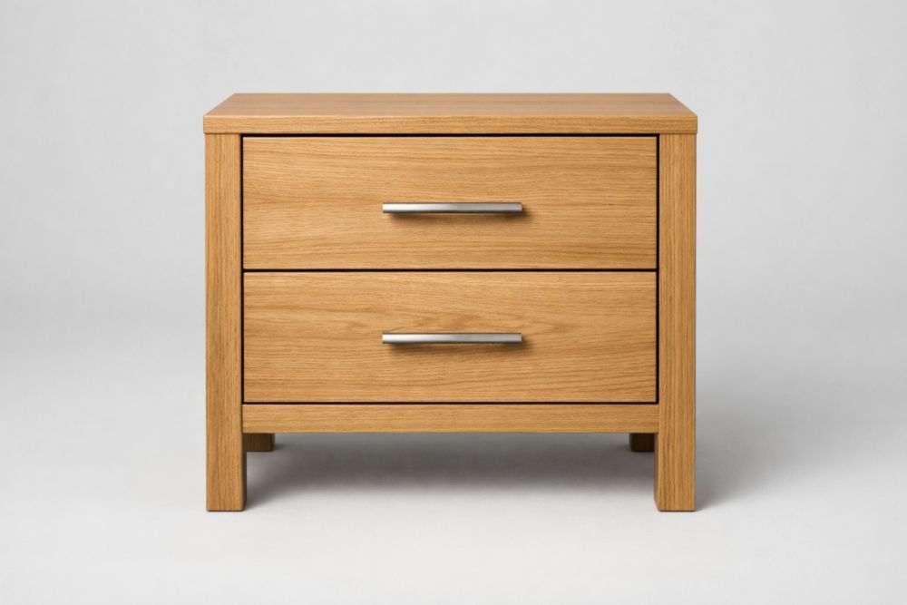 Comodino in Legno massello con Due Cassetti 60x40x45 cm