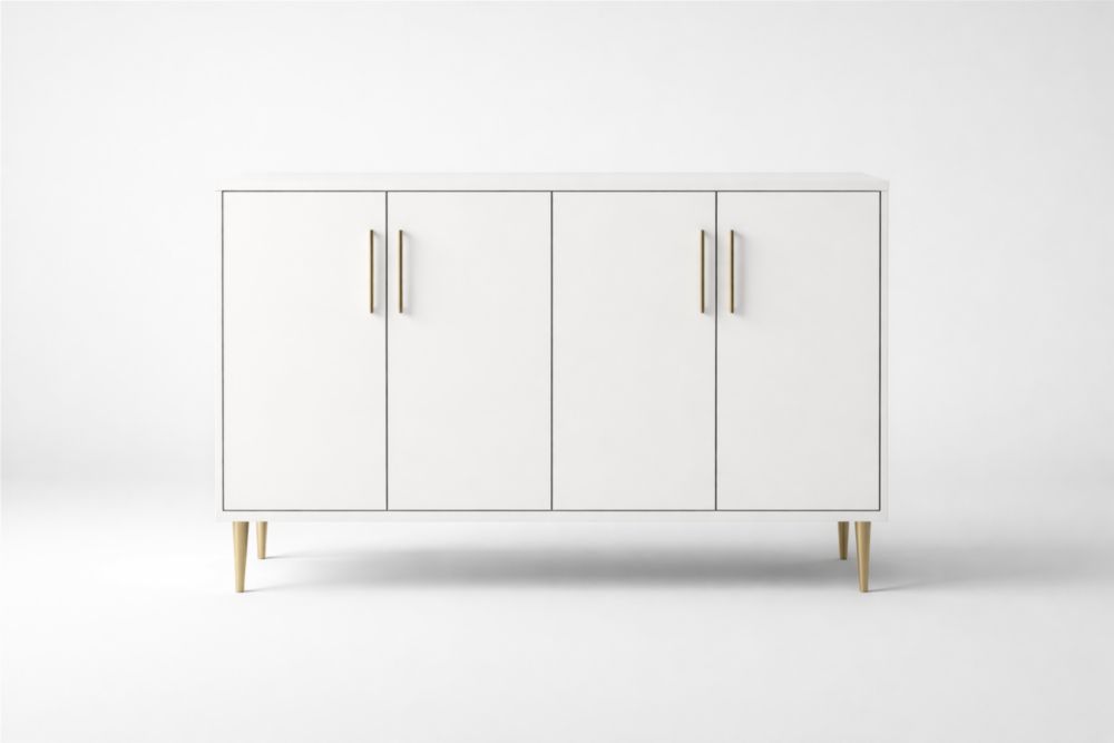 Credenza rettangolare in MDF con ante bianche