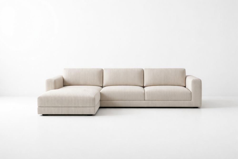 Divano angolare tessuto poliestere beige