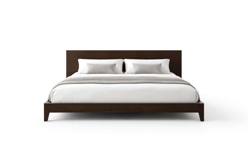 Letto Matrimoniale in Legno Massello Marrone Scuro Lunghezza200cm x Larghezza160cm