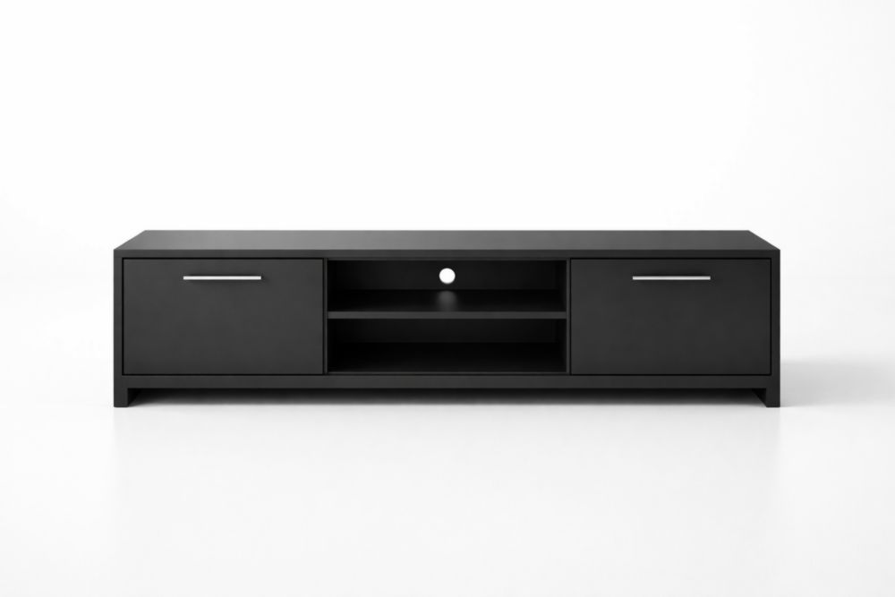 Mobile TV in Legno Composito Nero Lunghezza180 cmxLarghezza40 cmxAltezza45 cm