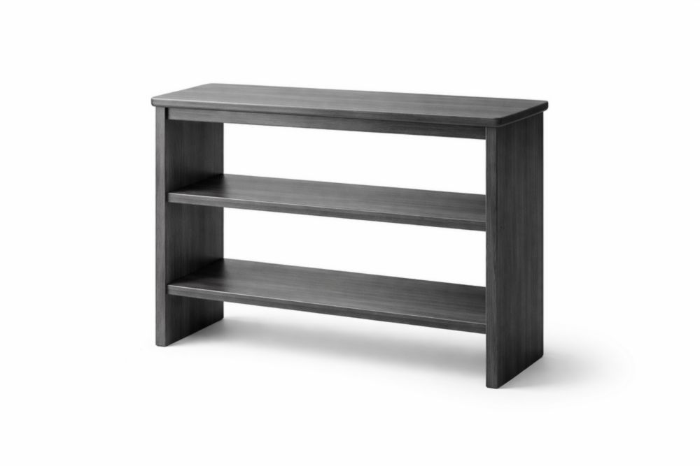 Mensola in Legno Composito Grigio con Tre Ripiani