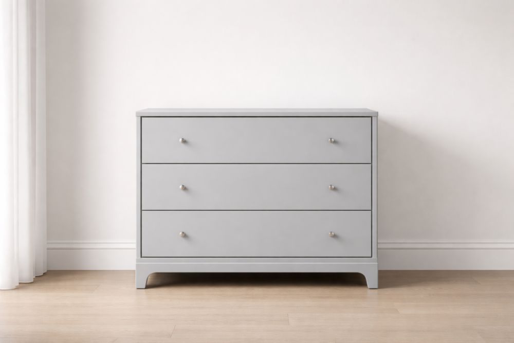 Cassettiera in MDF Grigio con Tre Cassetti