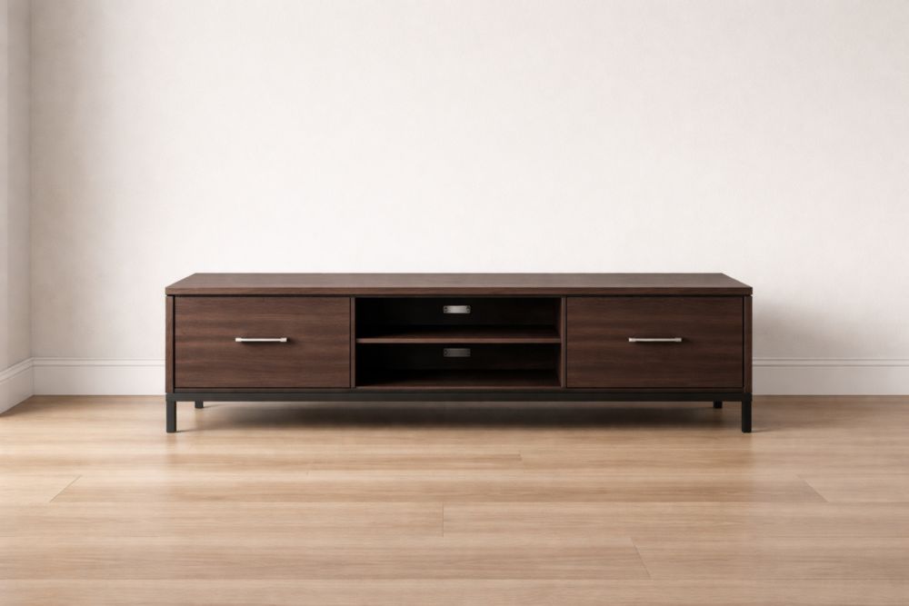 Mobile Porta TV in Legno e Metallo 130x40x45 cm Marrone