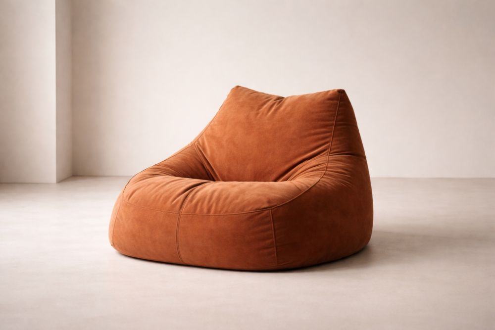 Poltrona Sacco in Tessuto Scamosciato Marrone